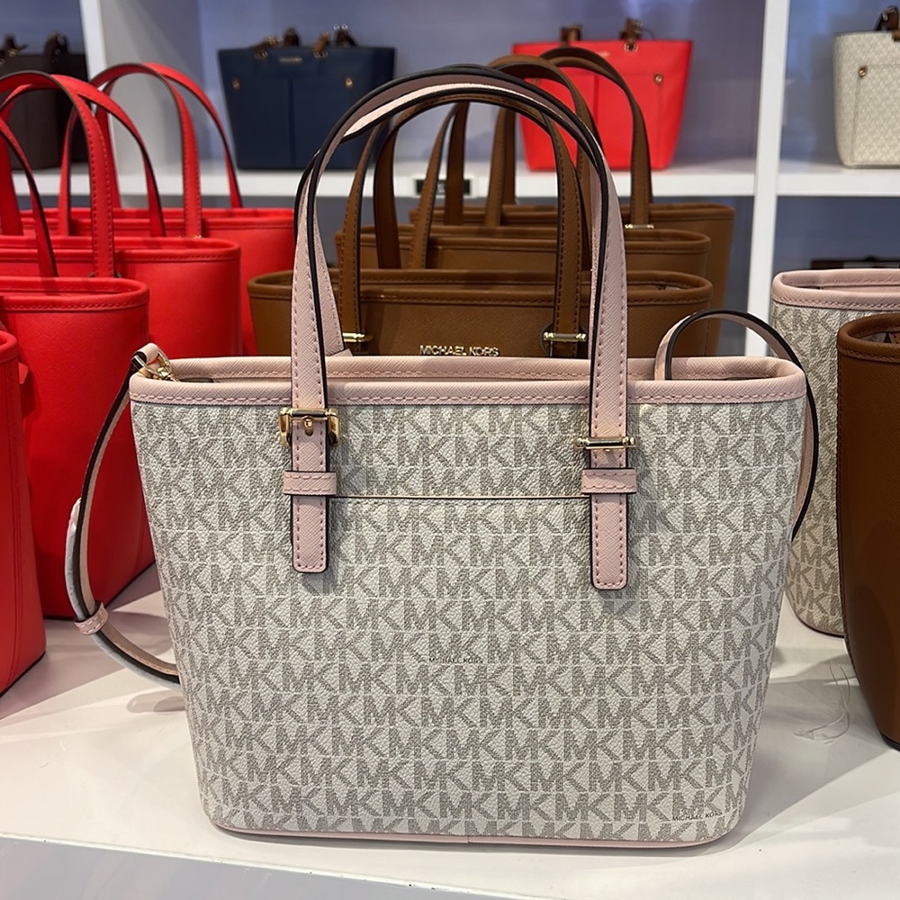 MICHAEL KORS 
Jet Set Travel Extra-Small Logo Top-Zip Tote Bag
Powder Blush
NWT - Picture 6 of 16